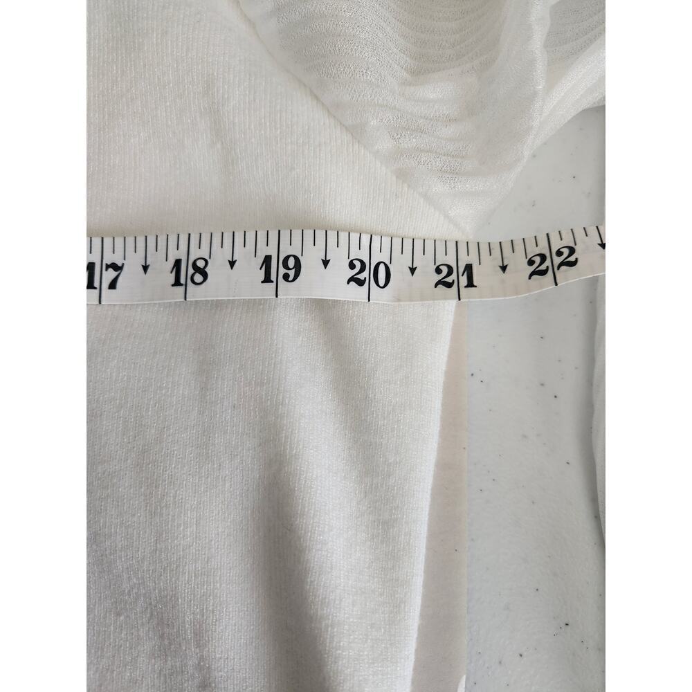 Siani Milano mixed media sweater sz xl sheer Puff Sleeve preppy Academia tennis - Picture 6 of 7